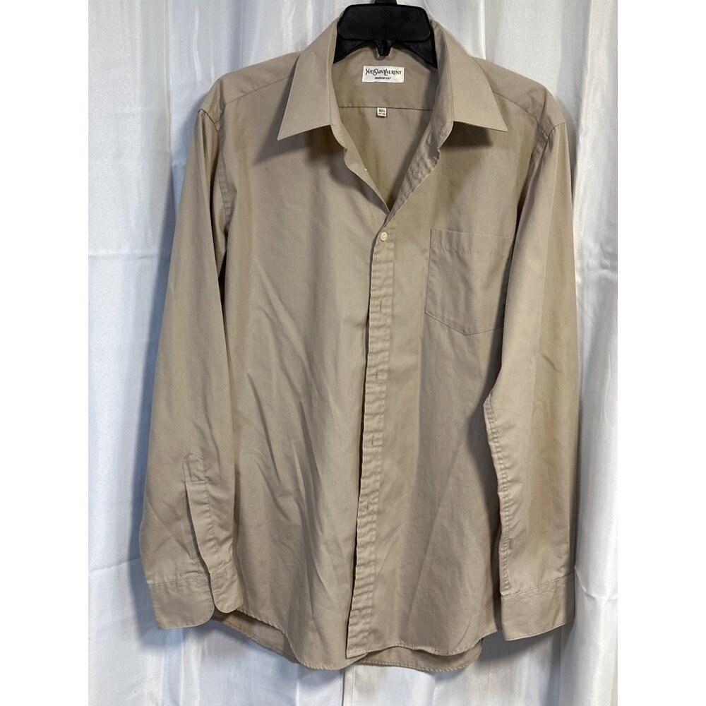Yves Saint Laurent Menswear Beige Button-Up Shirt Size 16.5 34-35